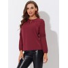 INSPIRE CHIC Women's Chiffon Semi Sheer Keyhole Neck Elegant Work Blouse - 3 of 4