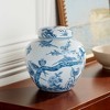 Dahlia Studios Kookaburra 9 1/2" High Blue and White Ceramic Decorative Jar with Lid - 2 of 4