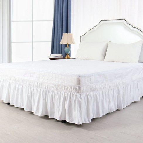 Collections Etc Wrap Around Bed Skirt, Easy Fit Elastic Dust