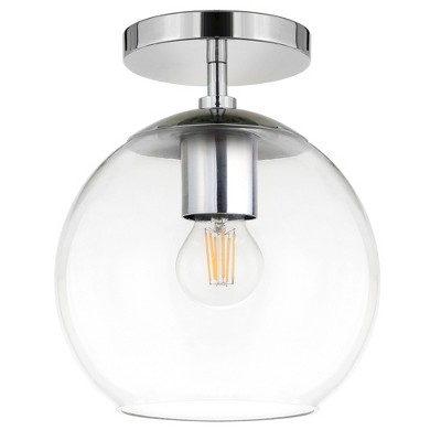 Hudson and Canal 9" Wide Semi Flush Mount with Glass Shade