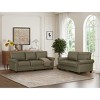 TiramisuBest Living Room Sofa with Storage Sofa 2+3 Sectional Black Faux Leather - 2 of 4