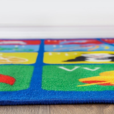 Multicolor Synthetic Alphabet Educational Kids Area Rug 8' x 10'