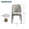 LeisureMod Tule Modern Dining Chair Set of 4 with PU Leather, Velvet, or Suede Seat and Black Steel Frame – Kitchen, Dining Room, Home, Cafe, Seating - 4 of 4