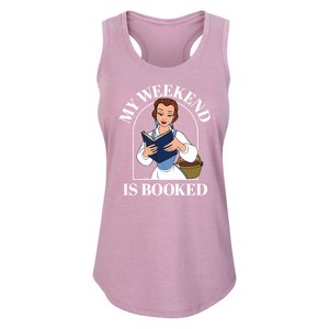 Women's - Disney Princess - Belle My Weekend Is Booked Graphic Racerback Tank - 1 of 4