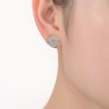 Elegant Gold Plated Square Shape Stud Earrings with Cubic Zirconia Pave Detailing for a Touch of Sparkling Sophistication - 2 of 4