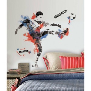 Men's Soccer Champion Peel and Stick Giant Wall Decal - RoomMates: Vinyl Sports Decor, Easy Application - 1 of 4