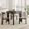 PexFix 42" x 42" Solid Wood Round Dining Table for 4 Modern Farmhouse Kitchen Table Small Circle for Kitchen Living Room Black - 3 of 4