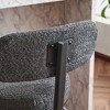 PAGED Modern Swivel Bar Stool Set of 2 Boucle Upholstered Island Chairs with Metal Legs, Footrests for Kitchen Island, Dining Room - 4 of 4