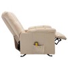 vidaXL Massage Reclining Chair Cream Fabric - 4 of 4