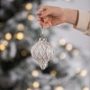 Whisen D3.9X4.3"H Christmas Ball Ornaments, Glass Decorative Hanging Ball Christmas Tree Ornaments, Set of 6 - 3 of 4