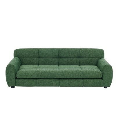 OUTSUPPLY Elevated Dog Sofa Bed for Large Dogs, Modern Linen Fabric Pet Bed with Backrest & Armrests, Washable