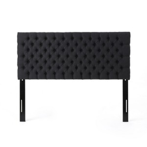 Queen/Full Jezebel Button Tufted Headboard Charcoal Black - Christopher Knight Home, Size: Full/Queen, Dark Grey