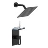 Shower System with Rain Head, Storage Rack, and Brushed Nickel Faucet Set - Comprehensive Kit with Single Spray Mode - 4 of 4