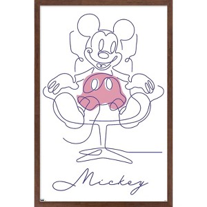 Trends International Disney Simple Moments Line Art - Mickey Mouse Framed Wall Poster Prints - 1 of 4
