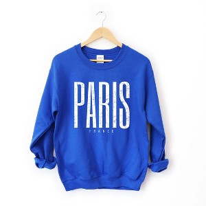 Simply Sage Market Women's Graphic Sweatshirt Paris France Distressed - 1 of 3