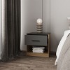 GlasFlength Nightstands Modern Nightstand Bedroom Nightstand Bedside Table with Drawer Open Shelf for Living Room, Multicolored, 15.9"*19.7"*19.7" - 2 of 4