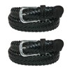 CTM Boys' Leather Braided Dress Belt (Pack of 2) - 4 of 4