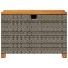 vidaXL Patio Storage Box Gray 31.5"x15.7"x18.9" Poly Rattan Acacia Wood - 4 of 4