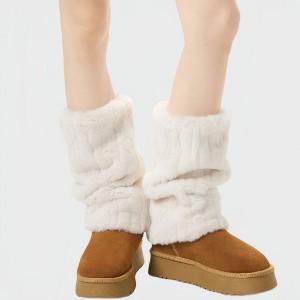 Anna-Kaci Plush Faux Fur Leg Warmers with Soft Textured Design and Cozy Stretch Fit for Layering Over Boots and Winter Outfits - 1 of 4