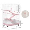 Skyzone 32" Pink 4-Level Small Animal Habitat with Wheels, Slide-out Tray, Platforms & Ramps for - 2 of 4