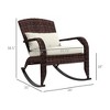 GlasFlength Patio Chaise Lounges Outdoor Wicker Adirondack Rocking Chair Rattan Rocker with Back Seat Cushion for Garden Porch, White, 26"*35"*38.5" - 3 of 4