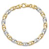 Black Bow Jewelry 6.5mm 14k Two Tone Gold Polished Anchor Link Chain Bracelet - 4 of 4