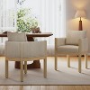 Christopher Knight Home Diana Modern Rubberwood Linen Upholstered Armchairs (Set of 2) - 2 of 4