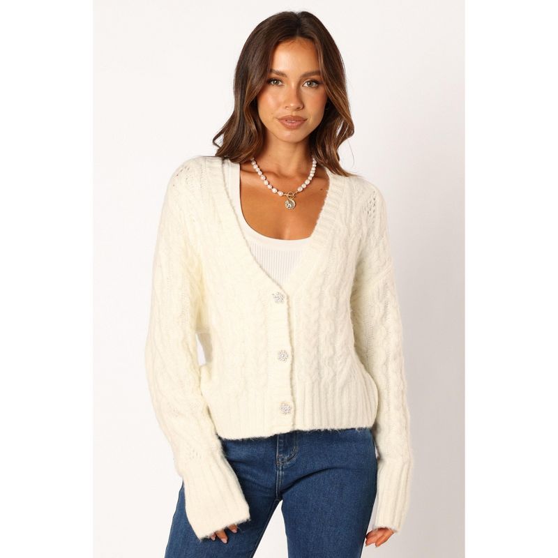 Petal and Pup Womens Alessandra Crystal Button Cardigan, 1 of 7