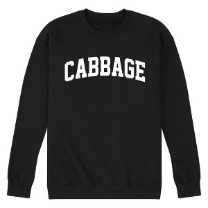 Men's Instant Message Cabbage Graphic Fleece Sweatshirt - Black