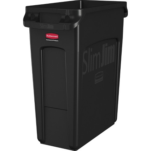 Rubbermaid Indoor Utility Step-On Waste Container, Square, Plastic, 12gal, Red