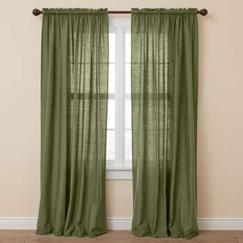BrylaneHome Poly Cotton Canvas Rod-Pocket Panel Window Curtain Drape