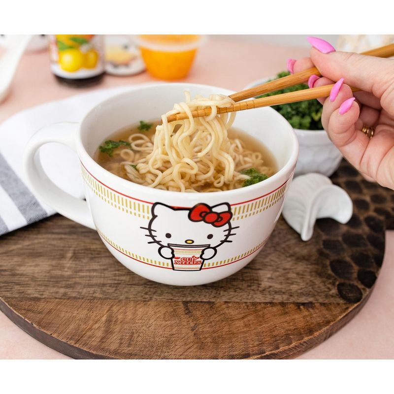 Silver Buffalo Sanrio Hello Kitty x Nissin Cup Noodles Ceramic Soup Mug | Holds 24 Ounces, 5 of 7