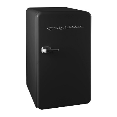 Black Retro Compact Refrigerator with Silver Handle, 3.2 Cu. Ft.