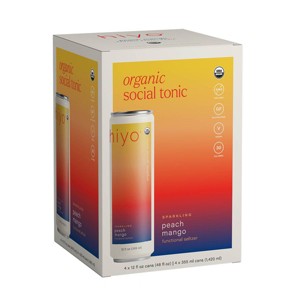 Hiyo NA Peach Mango Organic Social Tonic - 4pk/12 fl oz Cans - 1 of 4
