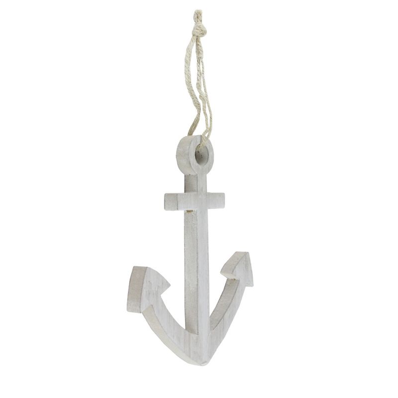 Northlight 9.75” White Cape Cod Inspired Wall Hanging Nautical Anchor, 2 of 4