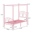 VECELO Metal Canopy Bed Frame, Twin Size Bed Frame with Headboard & Footboard, Heavy Duty Steel Slats, No Box Spring Needed Platform Bed - 3 of 4