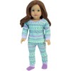 Sophia’s Pattern Pajamas for 18" Dolls, Aqua/Purple - 2 of 4