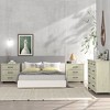 Festivo 3pc Contemporary 9 Drawer Dresser and 3 Drawer Nightstand Set Saw Cut Off-White: MDF, Metal Legs, Anti-Tip - 2 of 4