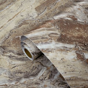 Brown Marble Wallpaper Peel & Stick Waterproof Self Adhesive Vinyl Contact Paper (Covers 36 Sq. ft.) - 1 of 4