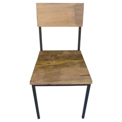 Set of 2 Reclaimed Mango Wood and Metal Chair - Timbergirl