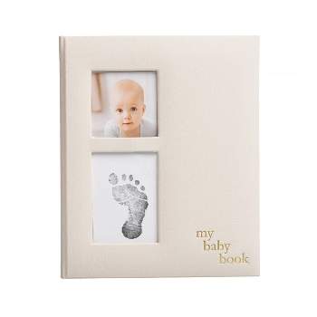 Pearhead Linen Baby Memory Book - Gray Linen