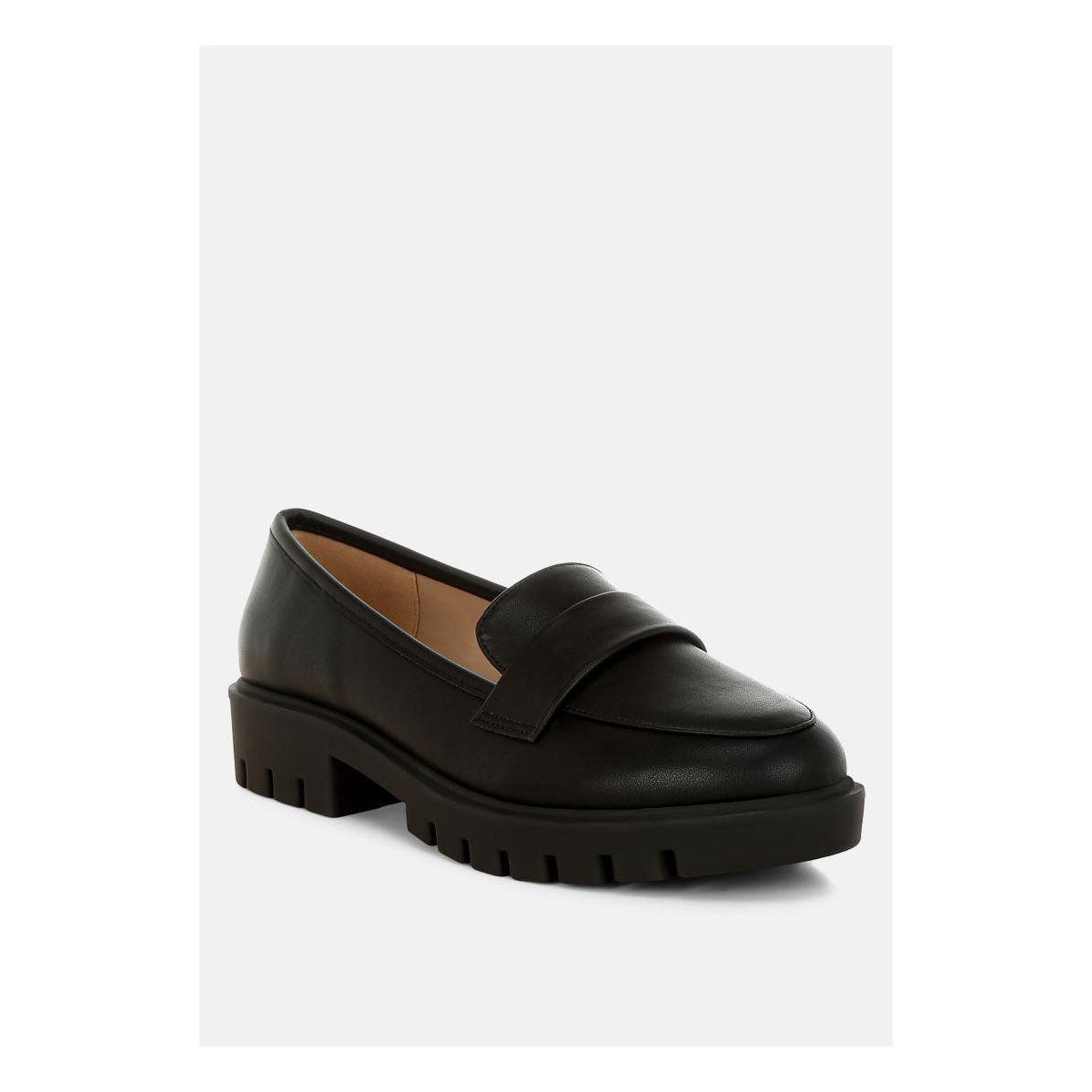 Женские туфли London Rag Womens PERIDOT Faux Leather Chunky Loafers 9 — фото 2