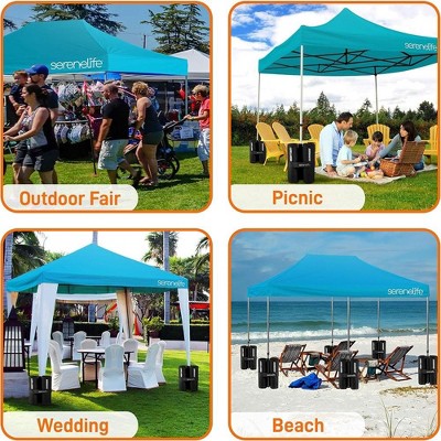 Sky Blue 10x20 Pop-Up Canopy Tent with Adjustable Height