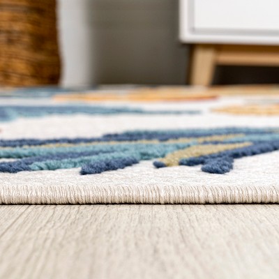 Ivory Tropical Pineapple 3' x 5' Synthetic Indoor/Outdoor Rug