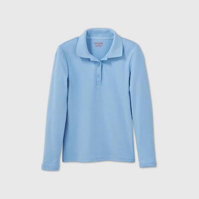 long sleeve polo light blue