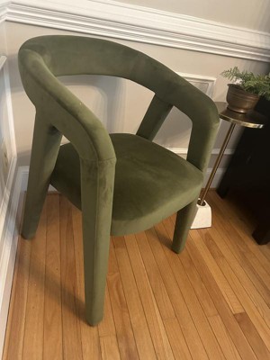 Lana Curved Back Upholstered Dining Chair Olive Green Velvet ...