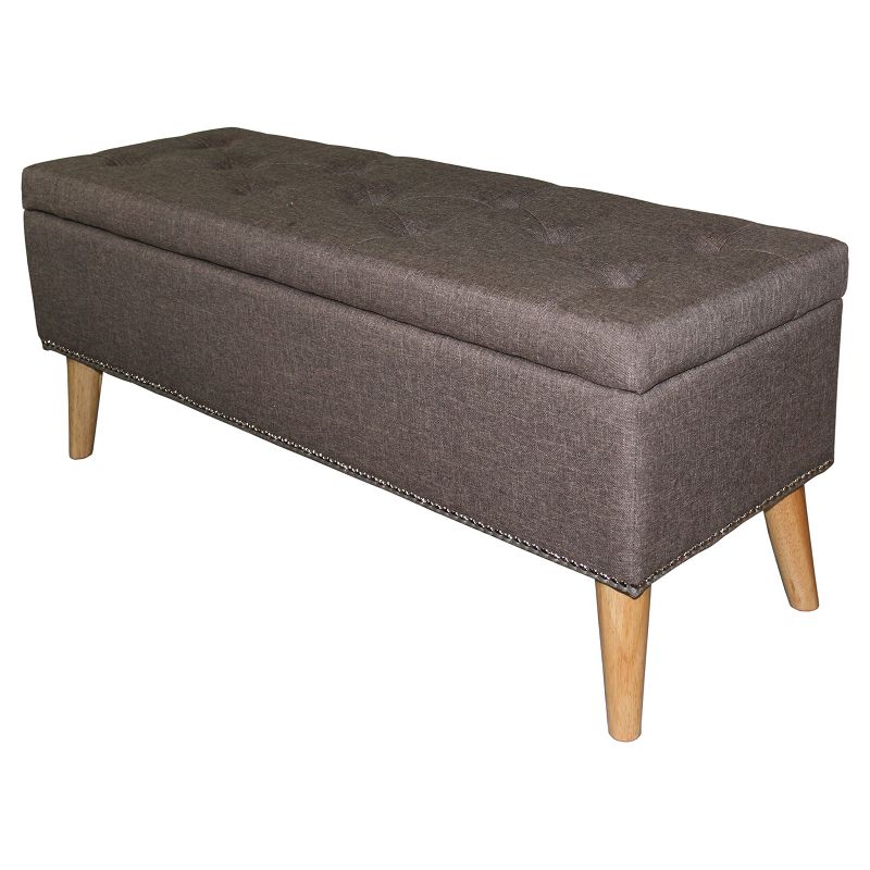Tufted Storage Bench 17" - Gray - Ore International, 1 of 6