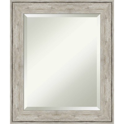 21" x 25" Crackled Metallic Framed Wall Mirror Silver - Amanti Art