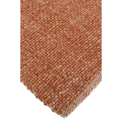 Orange 5' x 8' Flat Woven Chenille Area Rug