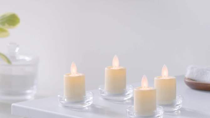 1.50&#34; x 1.75&#34; 4pk LED Votive Flickering Flame Candle Cream - Threshold&#8482;, 5 of 9, play video